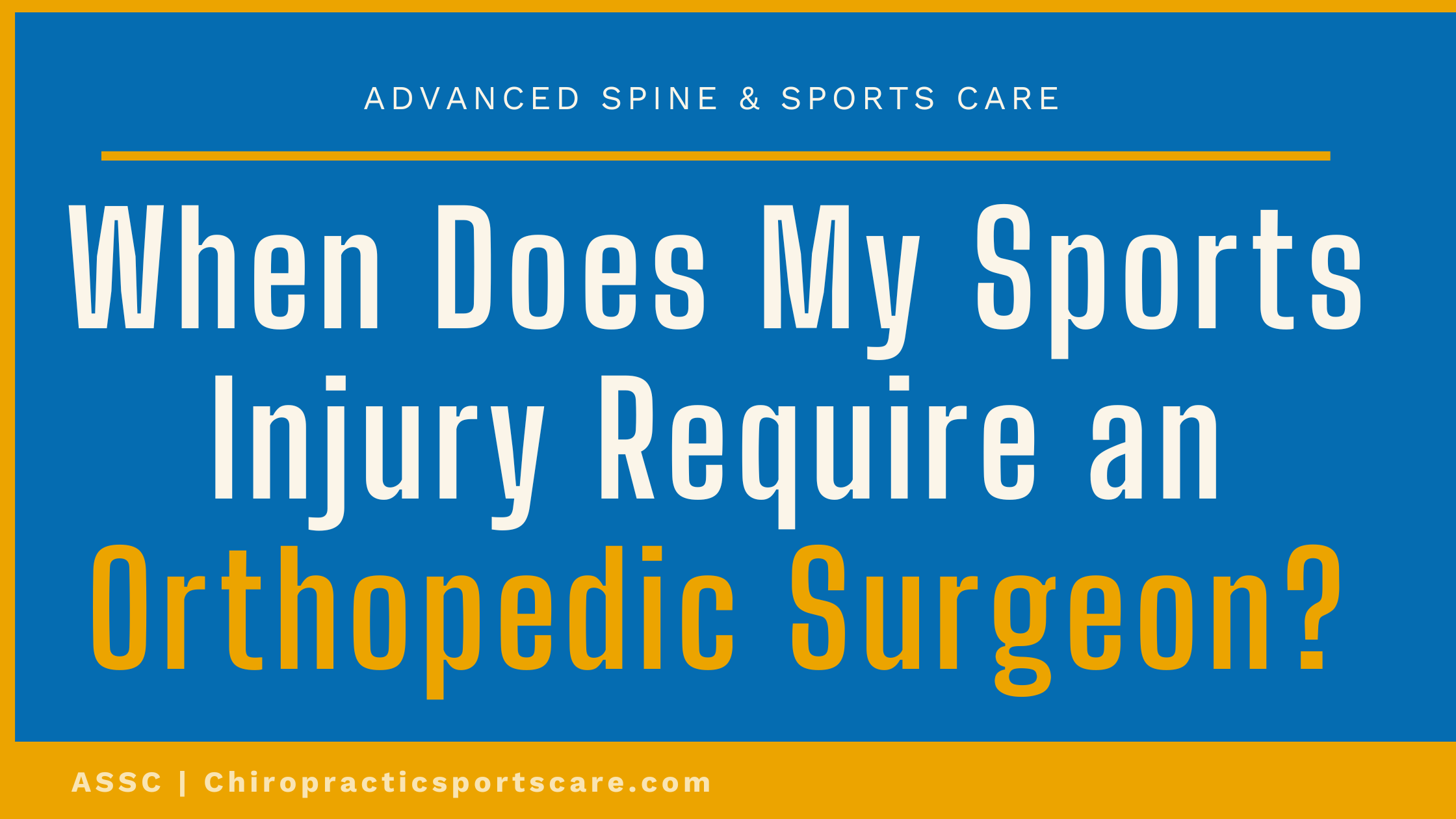 When Does My Sports Injury Require An Orthopedic Surgeon